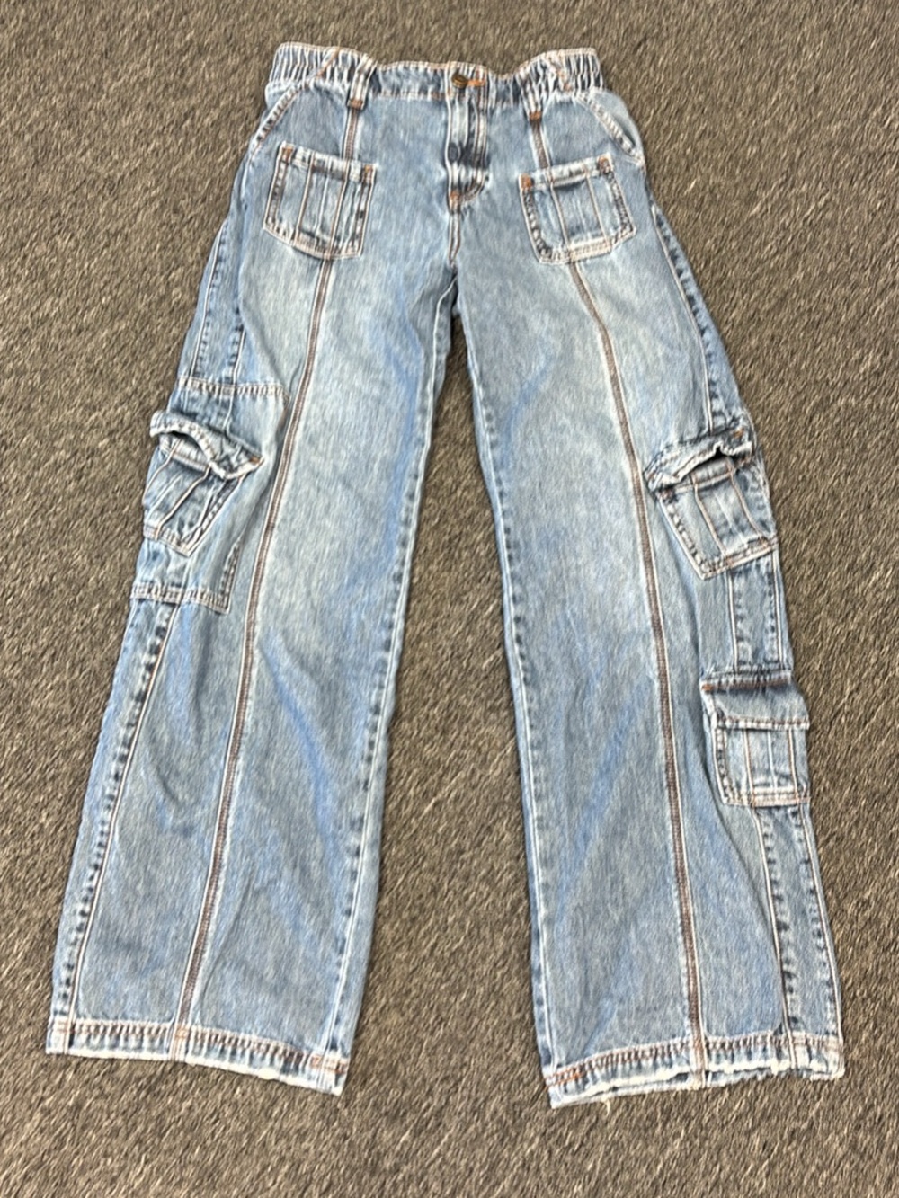 BDG Y2K Light Blue Wide Leg Cargo Jeans Size 26